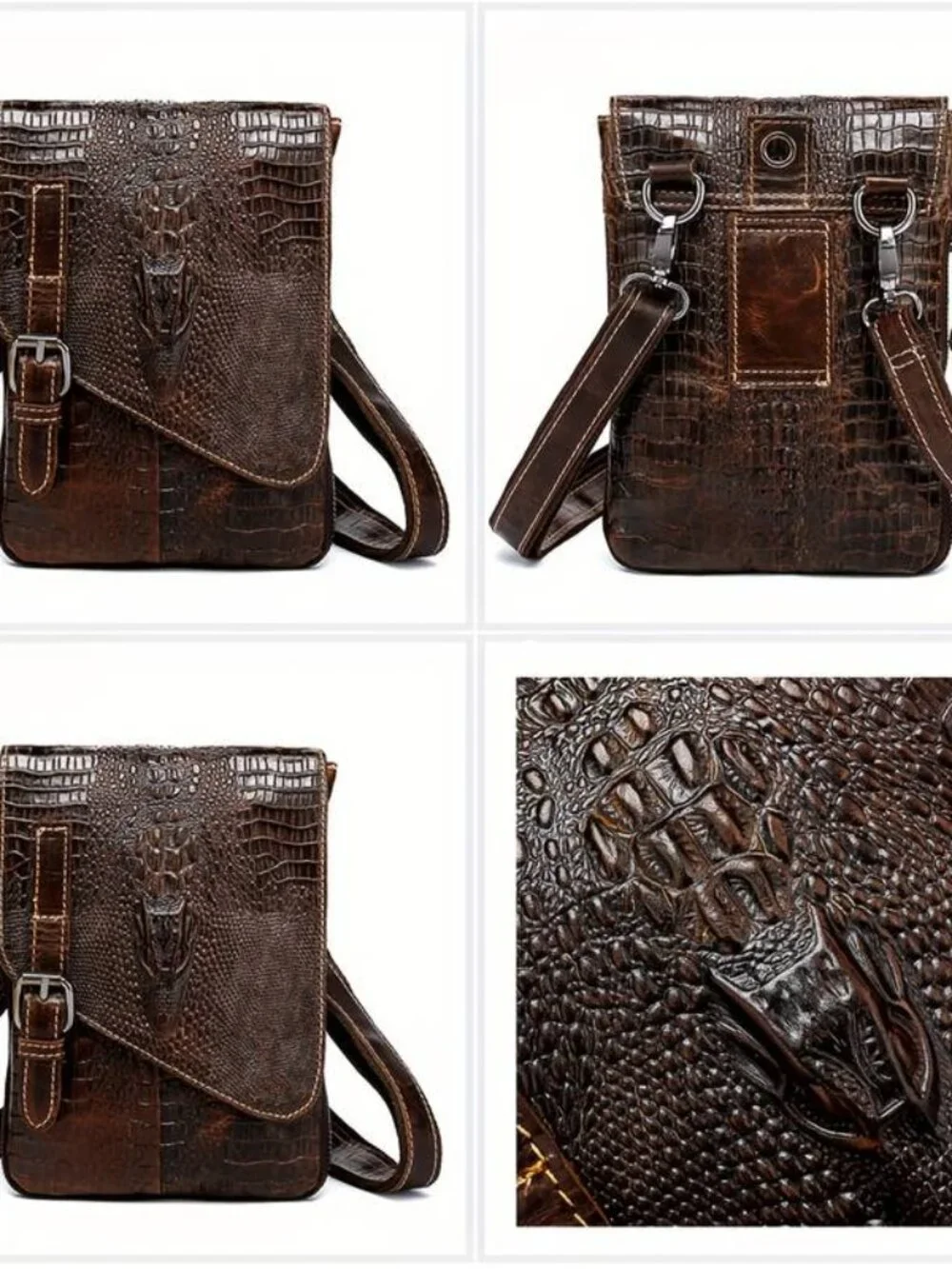 Genuine Leather Top Layer Cowhide Men's Shoulder Bag Large Capacity Crossbody